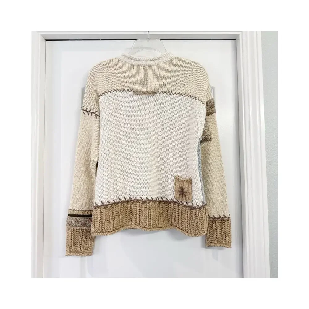 Vintage J Jill Patchwork Cardigan Sweater Size Small
